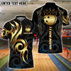 BlueJose Bowling And Pins Golden Ball Crown Tribal Pattern Customized Name 3D Shirt (6 Colors)
