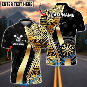 BlueJose Darts Golden Tribal Personalized Name, Team Name Shirt (4 Colors)