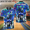 BlueJose Bowling And Pins Cool Graffiti Ball Character Customized Name, Team Name 3D Shirt (4 Colors)