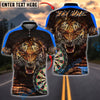 BlueJose Darts Tiger Face Roaring Customized Name, Team Name 3D Shirt (4 Colors)