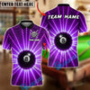 BlueJose Billiards 8 Ball Lightning Burst Personalized Name, Team Name Unisex Shirt (4 Colors)