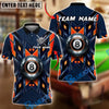 BlueJose Billiards 8 Ball Metal Shield Glow Personalized Name, Team Name Unisex Shirt (4 Colors)