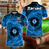 BlueJose Billiards 8 Ball Lightning Pattern Personalized Name, Team Name Unisex Shirt (4 Colors)