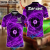 BlueJose Billiards 8 Ball Lightning Pattern Personalized Name, Team Name Unisex Shirt (4 Colors)