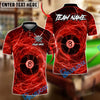 BlueJose Billiards 8 Ball Lightning Pattern Personalized Name, Team Name Unisex Shirt (4 Colors)