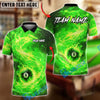 BlueJose Billiards 8 Ball Flaming Firestorm Personalized Name, Team Name Unisex Shirt (4 Colors)