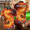 BlueJose Billiards 8 Ball Flaming Firestorm Personalized Name, Team Name Unisex Shirt (4 Colors)