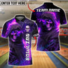 BlueJose Bowling Flaming Skull Fire Reaper Customized Name, Team Name 3D Shirt (4 Colors)