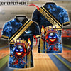 BlueJose Bowling And Pins Royal Fireball Gold Stripe Design Customized Name, Team Name 3D Shirt (4 Colors)