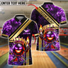 BlueJose Bowling And Pins Royal Fireball Gold Stripe Design Customized Name, Team Name 3D Shirt (4 Colors)