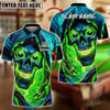 BlueJose Billiards Fiery Inferno Skull With Burning 8 Ball Eyes Personalized Name, Team Name Unisex Shirt (4 Colors)