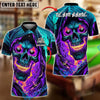 BlueJose Billiards Fiery Inferno Skull With Burning 8 Ball Eyes Personalized Name, Team Name Unisex Shirt (4 Colors)