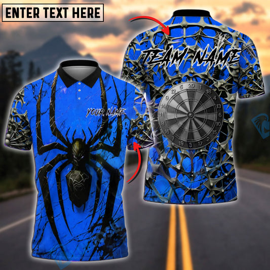BlueJose Darts Black Widow Spider Web Customized Name, Team Name 3D Shirt (4 Colors)