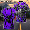 BlueJose Darts Black Widow Spider Web Customized Name, Team Name 3D Shirt (4 Colors)