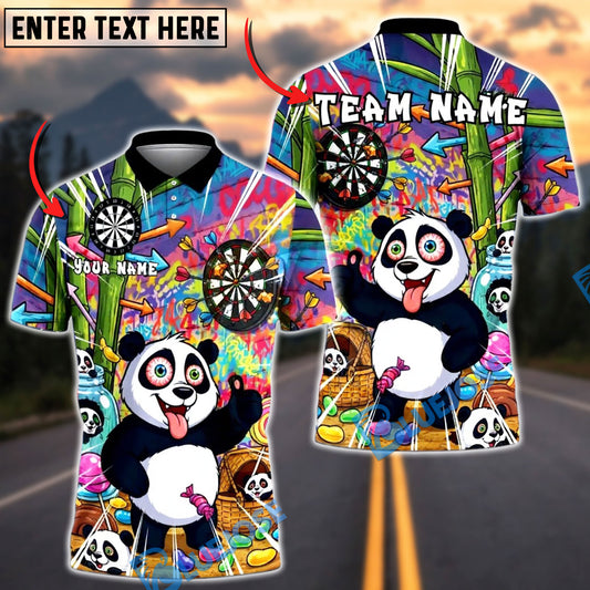BlueJose Darts Graffiti Panda Fun Style Personalized Name Shirt