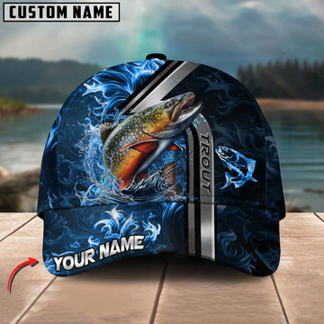 BlueJose Trout Fishing Ocean Wave Power Personalized Cap