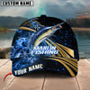 BlueJose Fishing Hooked Jump Splash Personalized Cap (Bass, Walleye, Trout, Crappie, Tuna, Marlin, Mahi-Mahi, Pike)