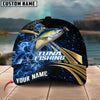 BlueJose Fishing Hooked Jump Splash Personalized Cap (Bass, Walleye, Trout, Crappie, Tuna, Marlin, Mahi-Mahi, Pike)
