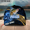 BlueJose Fishing Hooked Jump Splash Personalized Cap (Bass, Walleye, Trout, Crappie, Tuna, Marlin, Mahi-Mahi, Pike)