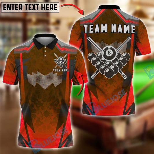 BlueJose Billiards 8 Ball Cue Rack Personalized Name, Team Name Unisex Shirt (4 Colors)