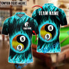 BlueJose Billiards Yin Yang Fire Personalized Name Shirt (4 Colors)