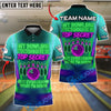 BlueJose Neon Bowling Quote Shirt – "Top Secret" Customized Name, Team Name 3D Shirt (4 Colors)