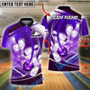 BlueJose Bowling And Pins Dynamic Motion Theme Customized Name, Team Name 3D Shirt (4 Colors)