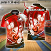 BlueJose Bowling And Pins Dynamic Motion Theme Customized Name, Team Name 3D Shirt (4 Colors)