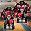 BlueJose Bowling And Pins Grim Reaper Flame Customized Name, Team Name 3D Shirt (4 Colors)