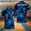BlueJose Bowling And Pins Grim Reaper Lightning Customized Name, Team Name 3D Shirt (4 Colors)