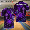 BlueJose Bowling And Pins Grim Reaper Lightning Customized Name, Team Name 3D Shirt (4 Colors)