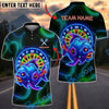 BlueJose Darts Neon Dartboard Zombie Fish Customized Name, Team Name 3D Shirt (4 Colors)