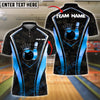BlueJose Bowling And Pins Gold Crown Strike Design Customized Name, Team Name 3D Shirt (4 Colors)