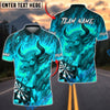 BlueJose Darts Bull Fire Flames Personalized Name, Team Name Unisex Shirt (4 Colors)