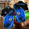 BlueJose Billiards Ball 8 Flame Rocket Personalized Name Shirt (4 Colors)