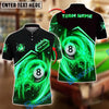 BlueJose Billiards Ball 8 Flame Rocket Personalized Name Shirt (4 Colors)