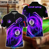 BlueJose Billiards Ball 8 Flame Rocket Personalized Name Shirt (4 Colors)