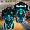 BlueJose Bowling And Pins Wolf Flame Customized Name, Team Name 3D Shirt (4 Colors)