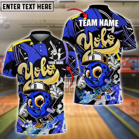 BlueJose Bowling Yolo Hip-Hop Street Style Customized Name, Team Name 3D Shirt (4 Colors)