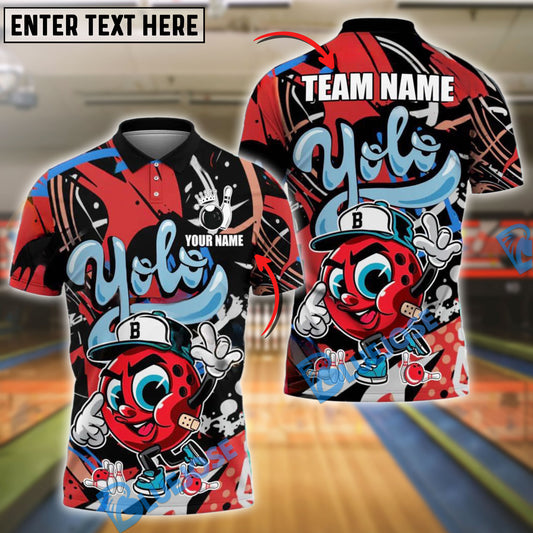 BlueJose Bowling Yolo Hip-Hop Street Style Customized Name, Team Name 3D Shirt (4 Colors)
