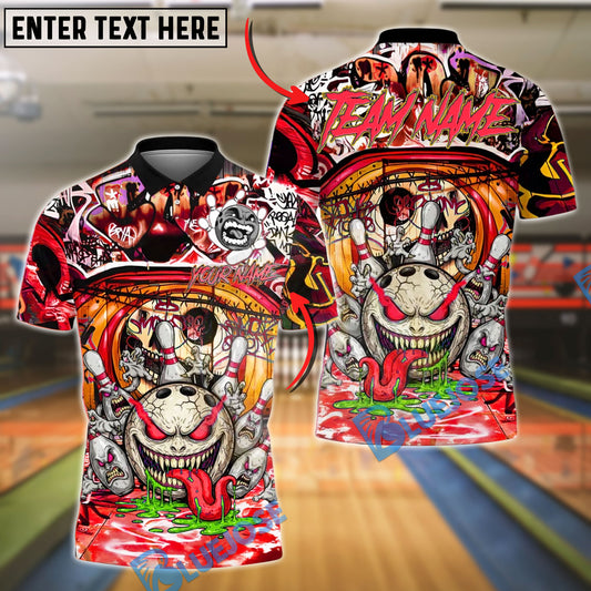 BlueJose Bowling And Pins Graffiti Monster Urban Style Customized Name, Team Name 3D Shirt (4 Colors)