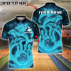 BlueJose Bowling And Pins Dolphins Galaxy Customized Name, Team Name 3D Shirt (4 Colors)
