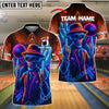 BlueJose Bowling And Pins Skeleton Neon Attitude Customized Name, Team Name 3D Shirt (4 Colors)