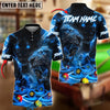 BlueJose Billiards Fierce Lion Flames Personalized Name Shirt (4 Colors)