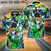 BlueJose Bowling And Pins Colorblast Cartoon Character Customized Name, Team Name 3D Shirt (4 Colors)