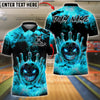 BlueJose Bowling And Pins Flaming Evil Ball Customized Name, Team Name 3D Shirt (4 Colors)