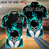 BlueJose Bowling And Pins Flame Skull Ball Customized Name, Team Name 3D Shirt (4 Colors)