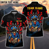 BlueJose Darts Skeleton Officer Flames Customized Name, Team Name 3D Shirt (4 Colors)