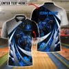 BlueJose Bowling And Pins Angry Tiger Design Customized Name, Team Name 3D Shirt (4 Colors)