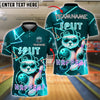 BlueJose Bowling And Pins Cool Panda Split Happens Neon Design Customized Name, Team Name 3D Shirt (4 Colors)